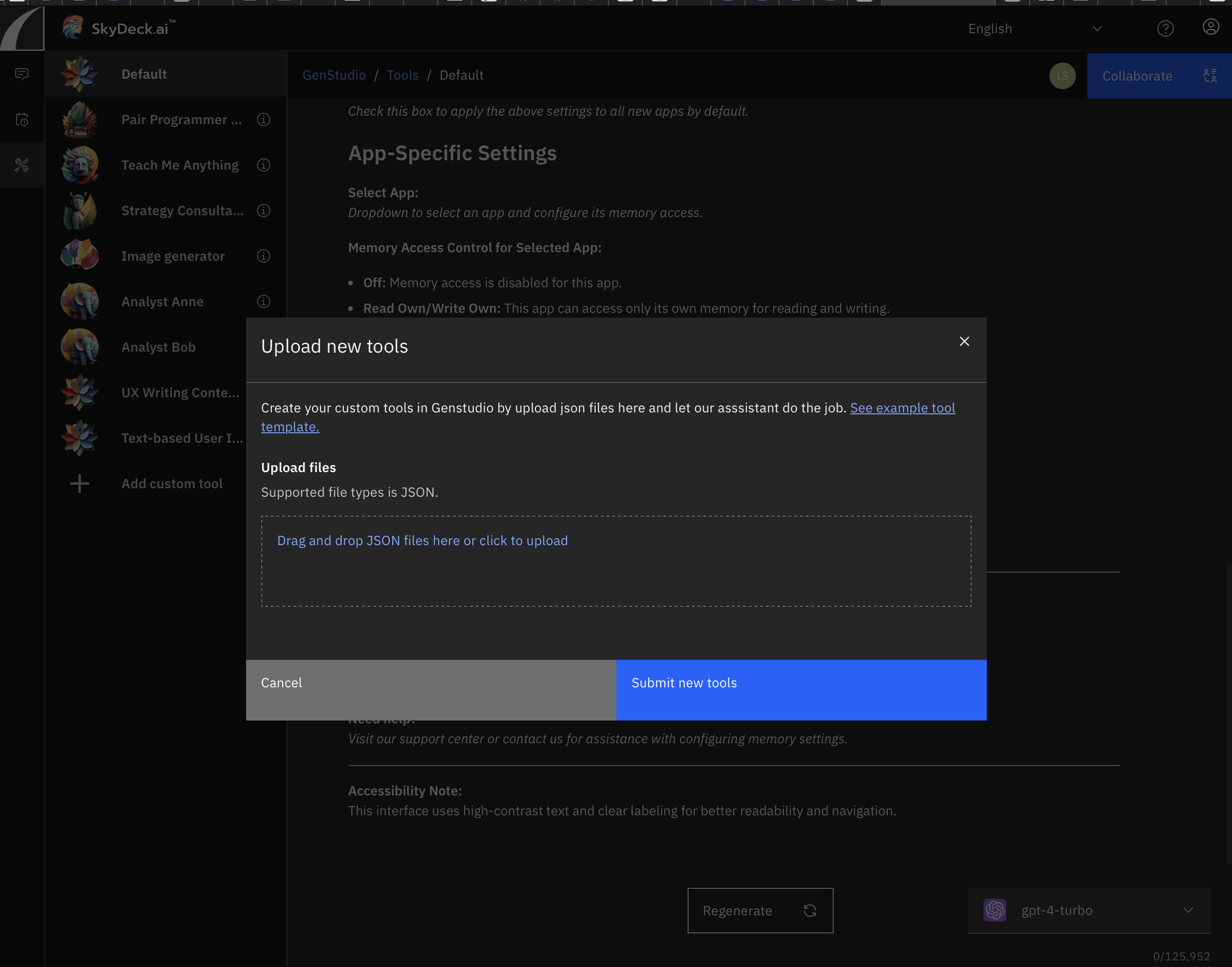 tải lên công cụ tùy chỉnh