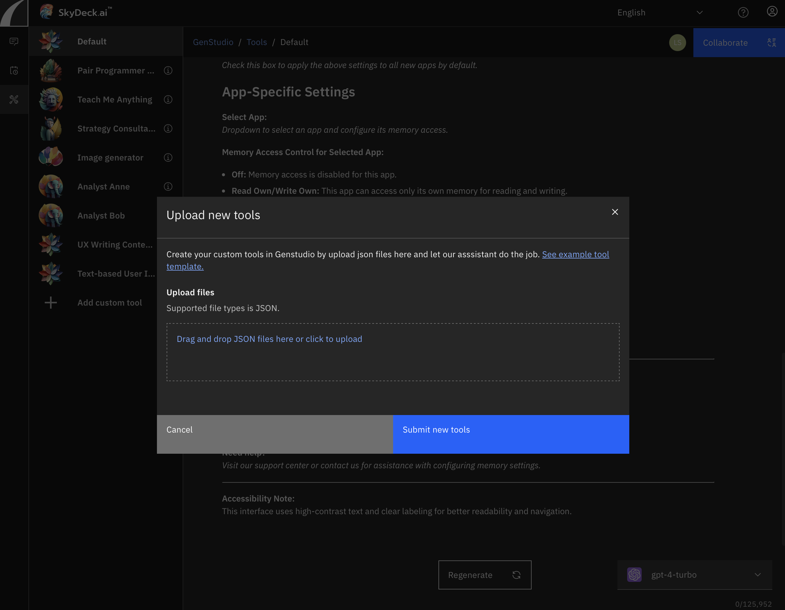 Màn Hình Tải Lên Công Cụ Tùy Chỉnh - GenStudio