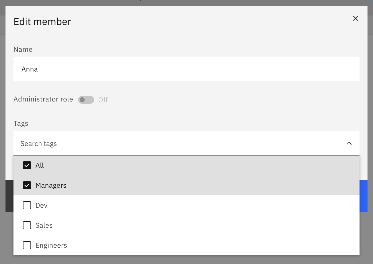 biểu mẫu chỉnh sửa thành viên